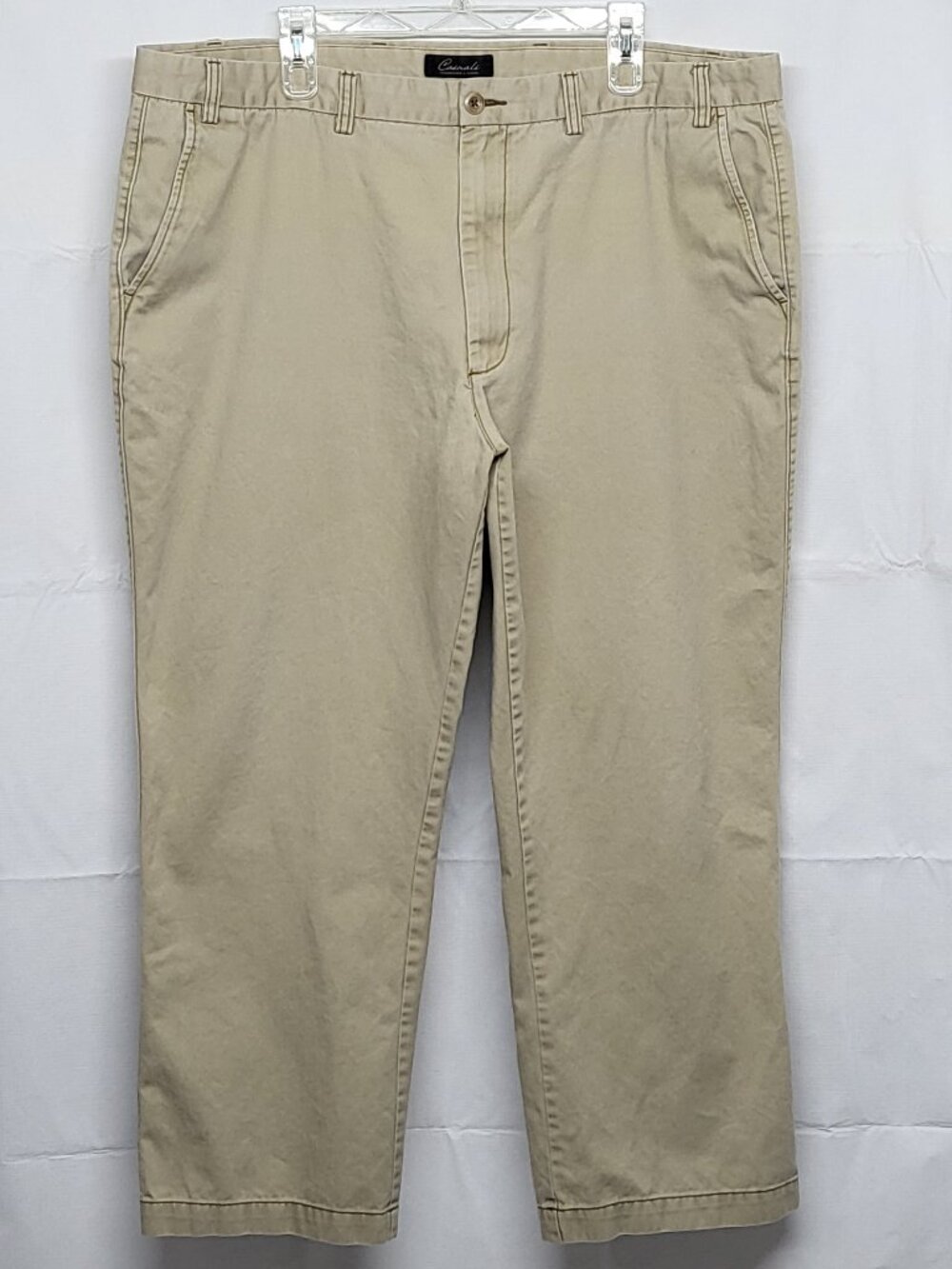 Roundtree & Yorke Casuals Mens Chino Pants 44 X 30 Flat Front High Rise Cotton